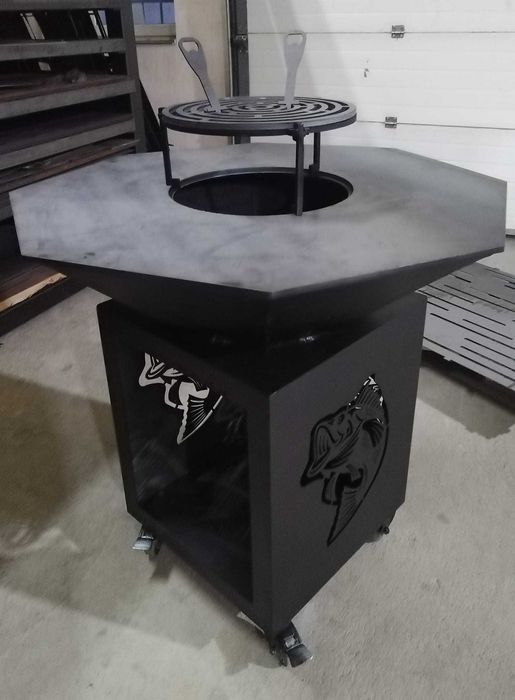 Gratar cu plita octogonala  diametru 980mm, tabla grosime 10mm