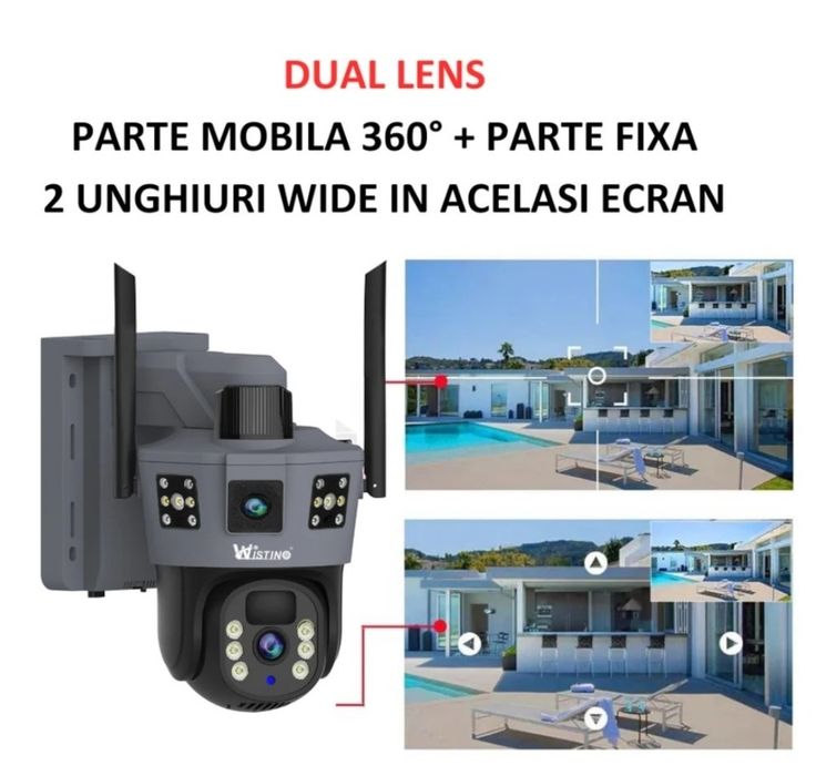 Camera de Supraveghere Solara 4G, Zoom X10, Full HD 1080p, Vedere Noct