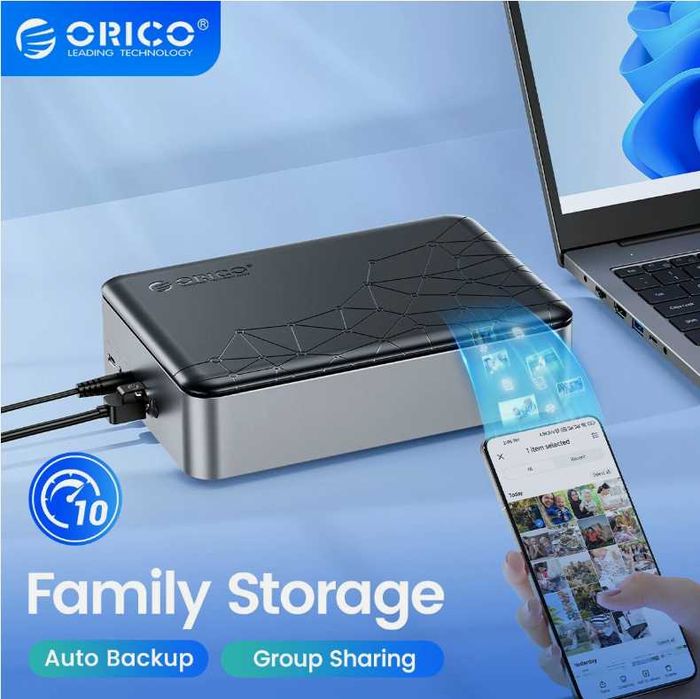 ORICO Персонално облачно съхранение, мрежово свързано съхранение, 3.5-инчов корпус за твърд диск