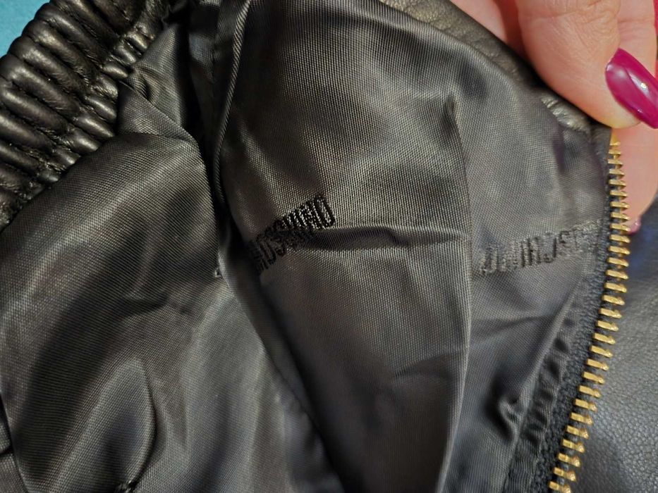 MOSCHINO&HM оригинален НОВ дамски панталон,естествена агнешка напа