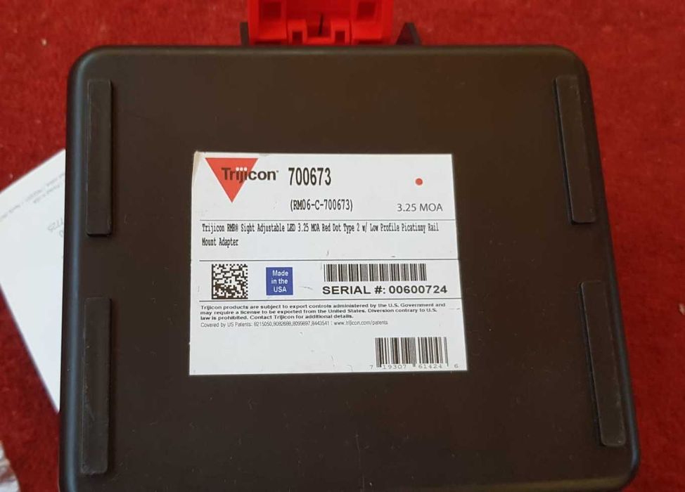 Red dot Trijicon RMR 3.25, Trijicon SRO 5 MOA, Holosun 507 Competition