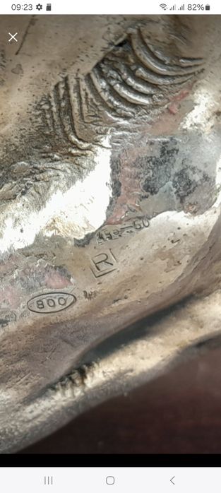 Statueta vintage din argint 800, lungime  37 cm