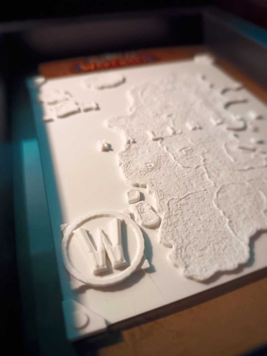 World Of Warcraft - Kalimdor Hartă în Ramă -3D Printed (22x17)