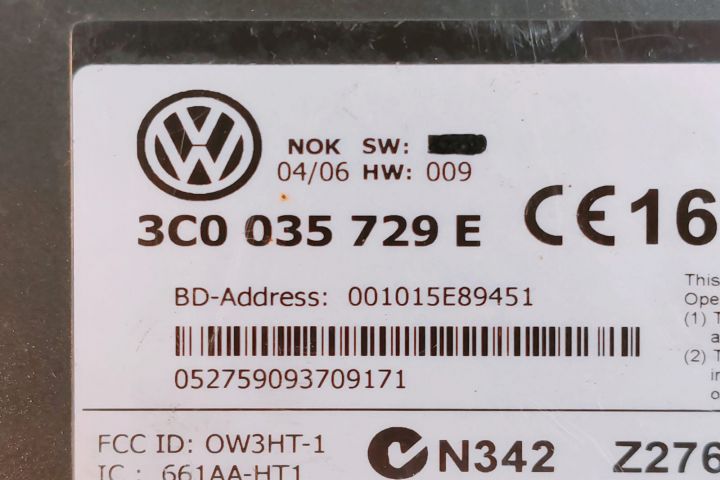 Modul bluetooth 3C0035729E Volkswagen VW Passat B6