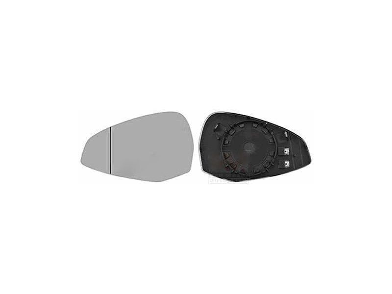Geam oglinda exterioara cu suport fixare Audi A4/S4 (B9), 2015-2019, A5, 2016-, Coupe, Cabrio, RS, Stanga, incalzita; geam asferic; cromat, View Max