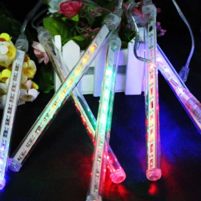 Коледни Led висулки падащ сняг - 8 броя