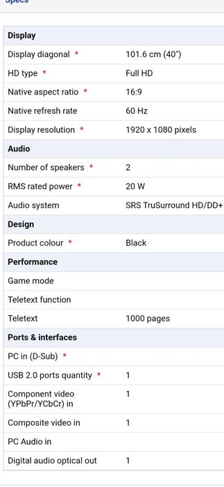 TV Samsung full HD 40 inci