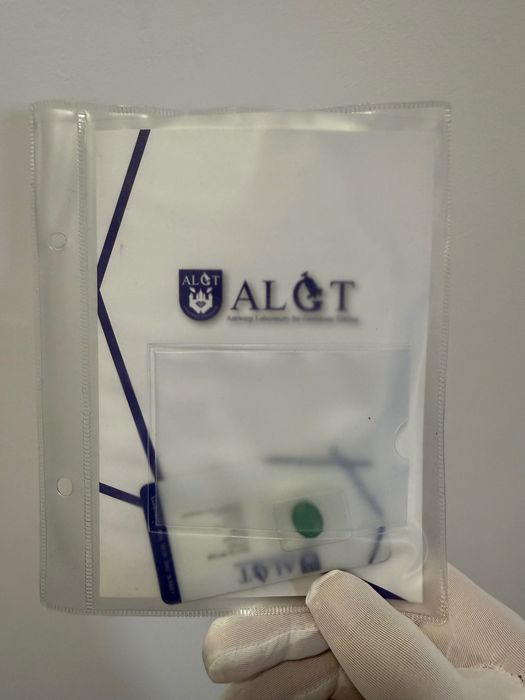 Изумруд 3.83кт сертификат и капсула ALGT Белгия смарагд