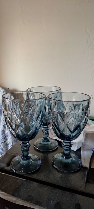 3 синих фужера бокала