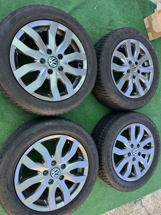 5x112 16 със зимни гуми dunlop 7mm за vw golf 5,6 passat touran kadi skoda seat