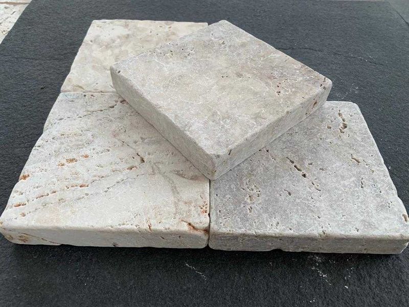 Travertin/Placi Travertin/Pavaj Travertin Cream Silver 15,2x15,2x3 cm