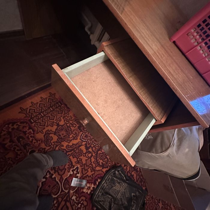 Советский письменный стол с тумбой