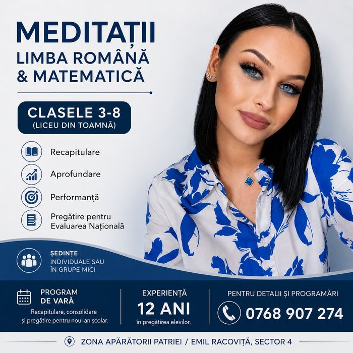 Meditații la Matematică și/sau Română 3-8