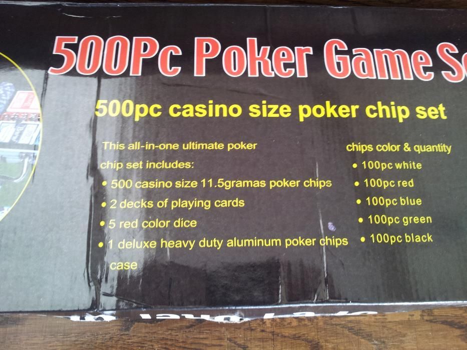 Set poker 500 cu jetoane neimprimate. 11.5 g. Cutie de aluminiu. Nou!