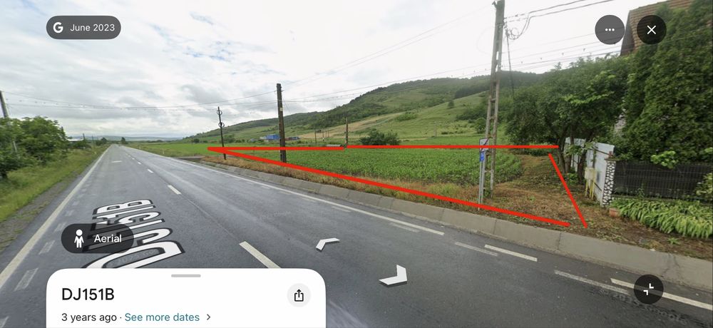 Teren intravilan 1400 mp | Utilități la limită | Front 48 m | 15 min de Târgu Mureș | Cerghid