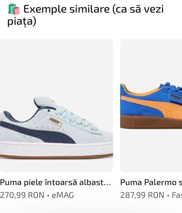 Adidași Puma Smash 3.0 SD Jr, originali, piele întoarsă, mărime 35.5 – NOI