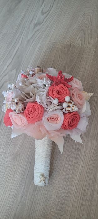Buchet mireasa + aranjament lumanare