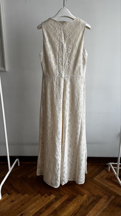 rochie Mango S cu dantela alb/crem