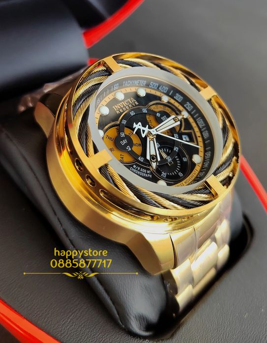 часовник INVICTA Reserve I-Force Chronograph Gold 52 mm, Инвикта нов