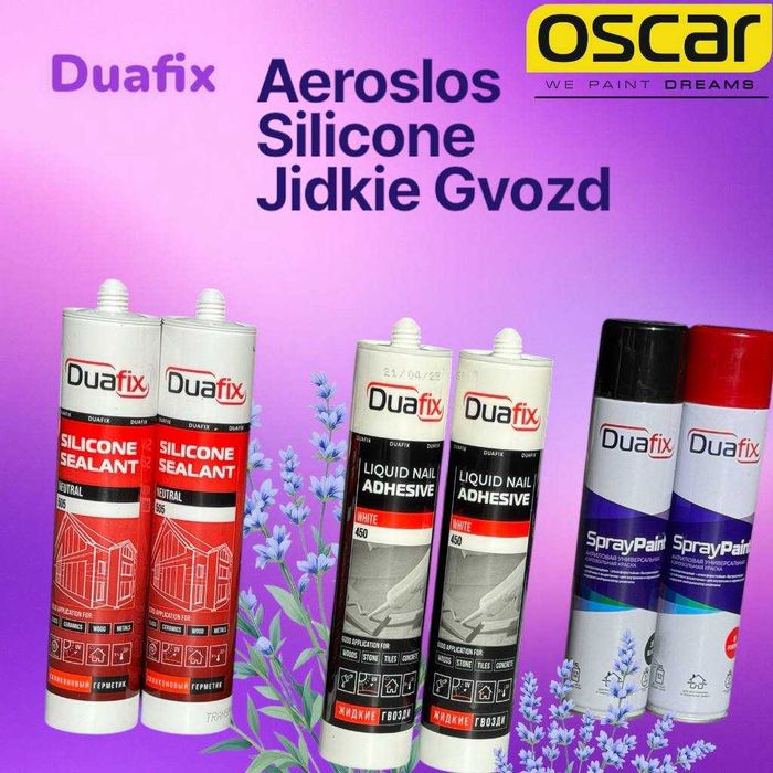Силиконовый герметик DUAFIX – yuqori sifatli va mustahkam