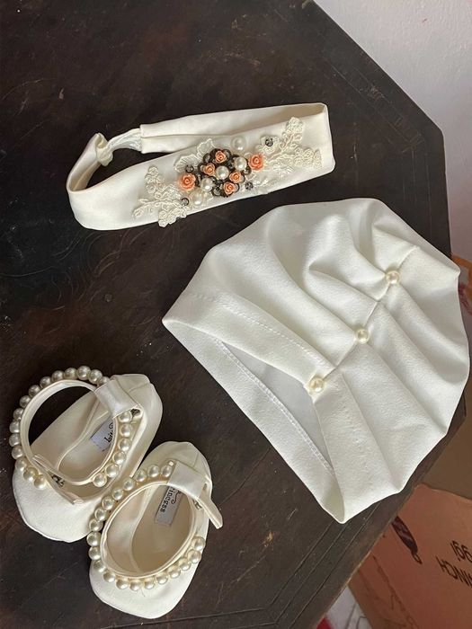 Rochie + accesorii botez fetita