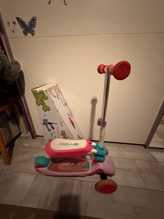 BYOX Тротинетка - скутер със седалка Epic 2в1 - розов