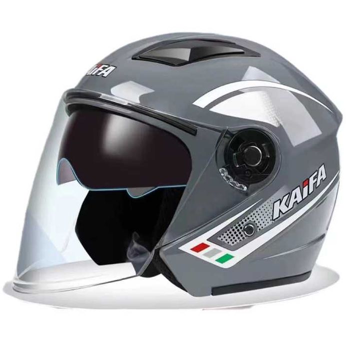 Каска за Мотор/Скутер/АТВ Черна/Сива два цвята