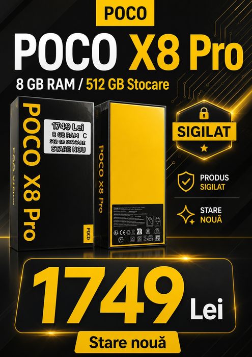 Poco X8 Pro, 8/512 GB, Sigilat, Garanție