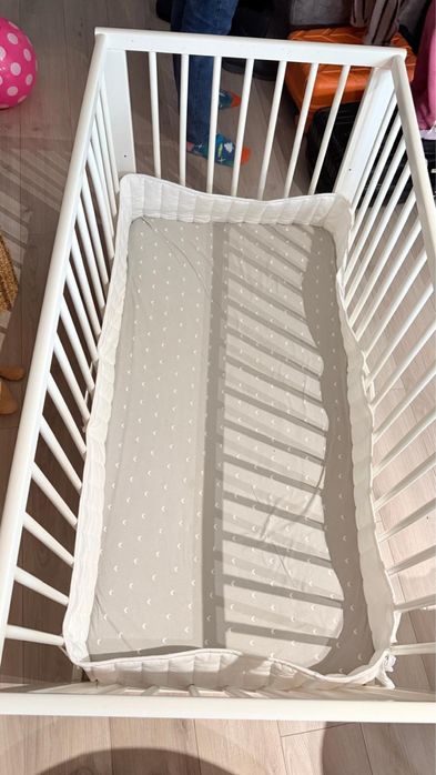 Patut Ikea Gulliver alb 60x120 cm si saltea de cocos 12 cm