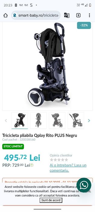 Vând tricicleta pliabila