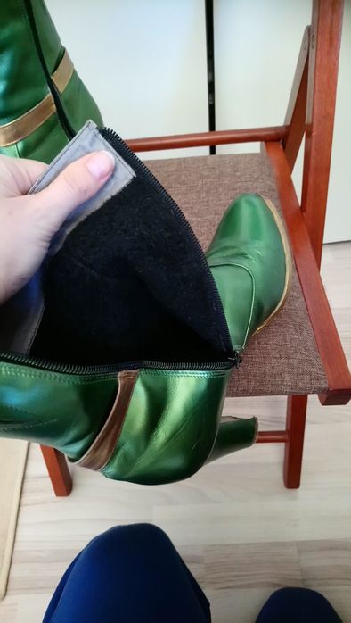 Borine verzi de piele naturala