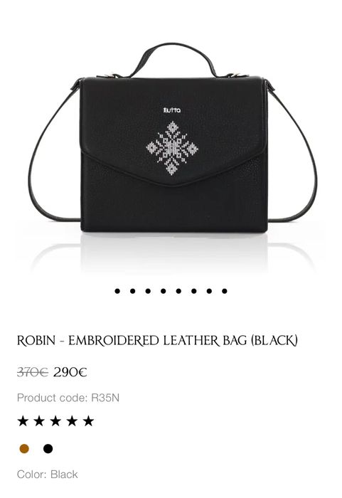 Geanta din piele noua iutta robin -neagra