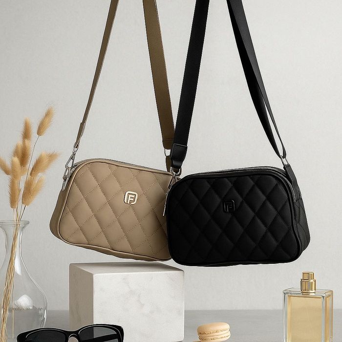 Капитонирана дамска чанта през рамо