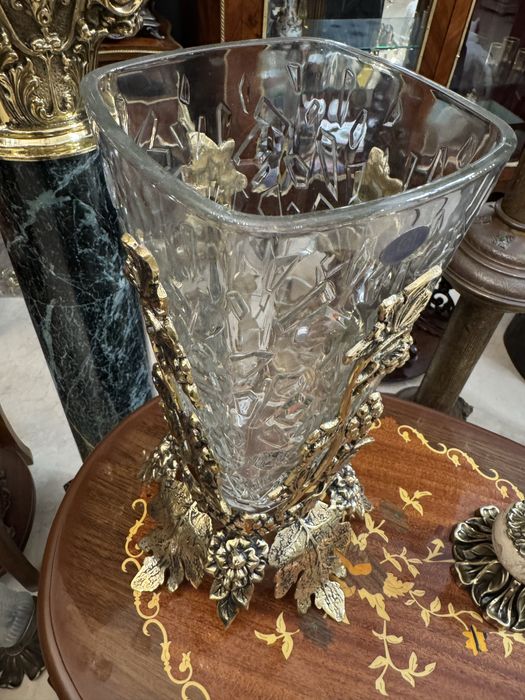 Suport din bronz masiv- vas cristal