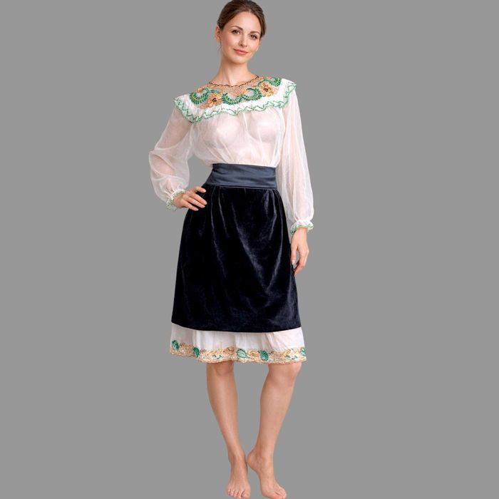 Costum popular vechi pe voal din Banat , M