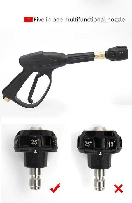 5-в-1 регулируема дюза за водоструйка с бърза връзка 1/4 Quick Connect