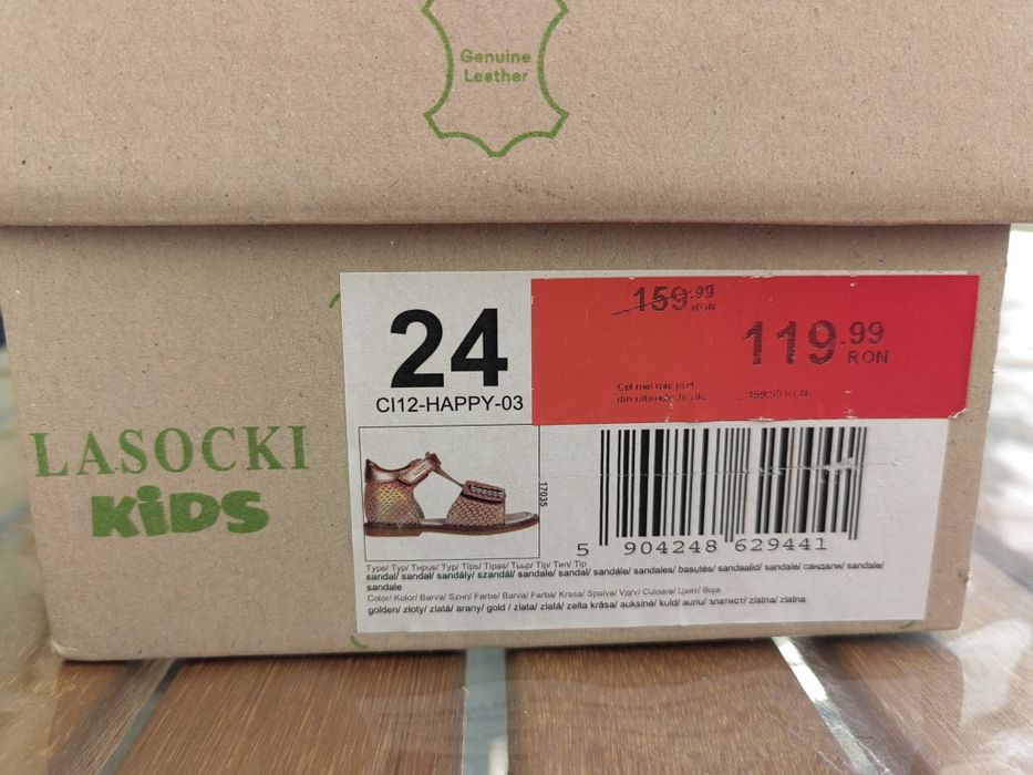 Sandale  piele măr 24