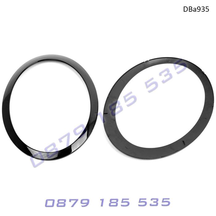 Хром черни лайсни вежди фарове MINI F55 F56 Комплект ляв десен ринг