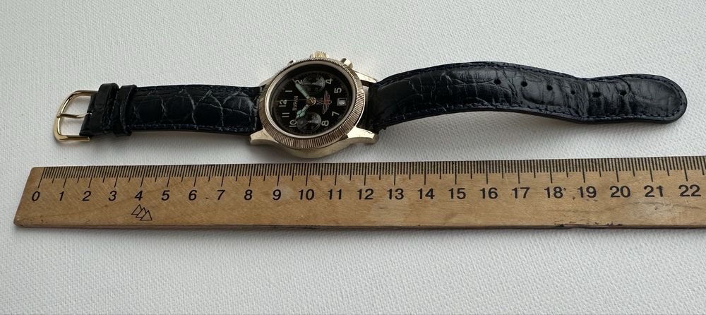 Полет Буран – механичен хронограф, позлатен,2000 г