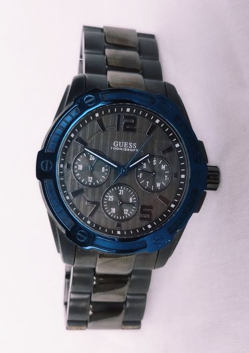 Ceas bărbătesc Guess W0601G1, oțel inoxidabil, cu cuarț, ceramic.