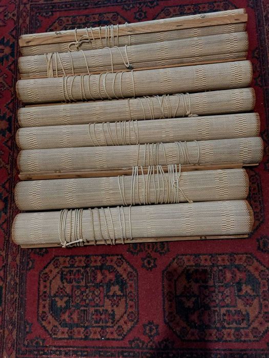 Vand 8 buc jaluzele (rulouri) din bambus si bumbac