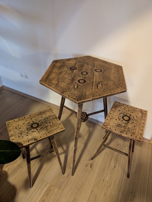 Set vechi masă și scaune Transilvania