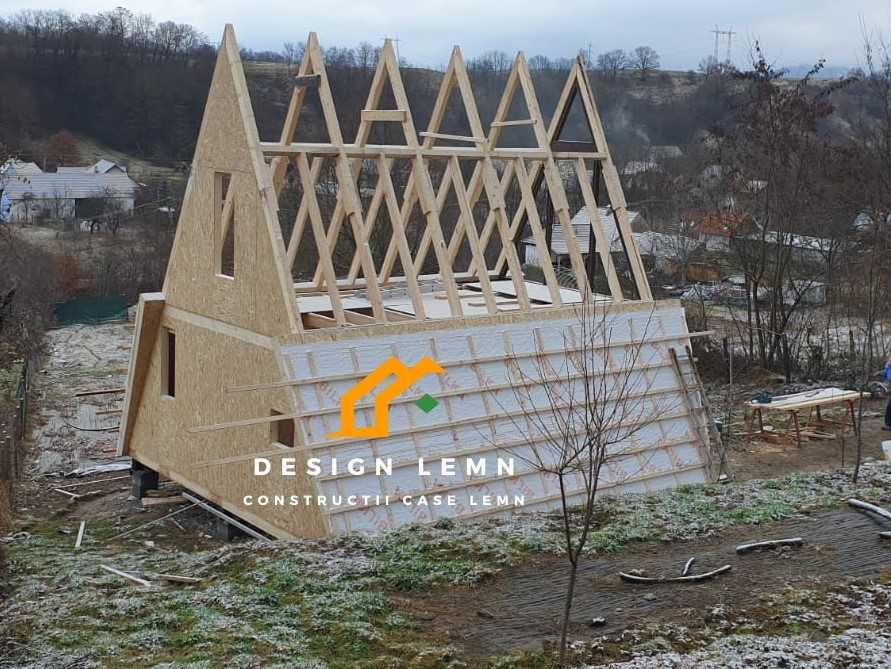 Casă lemn, tip A Frame, pret producator, Sarata - 52mp + terasa 12mp