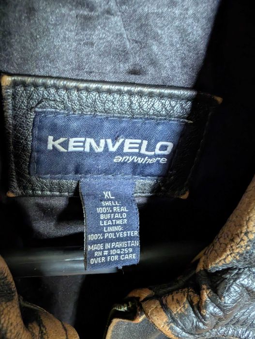 Мъжко кожено яке Kenvelo, 100% биволска кожа, черно, XL, естествена кожа
