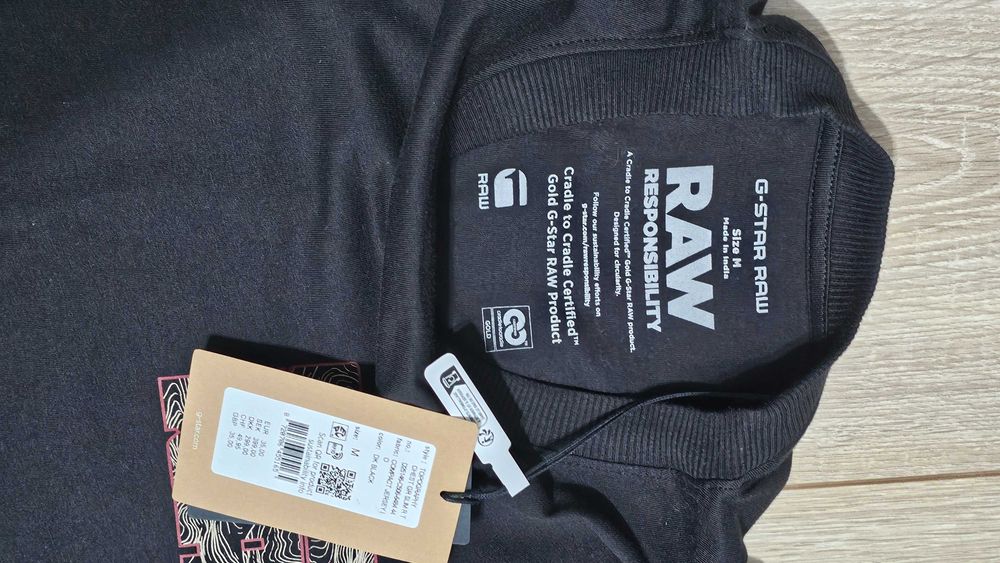 Лятна черна тениска G-Star – модерна и удобна - размер М