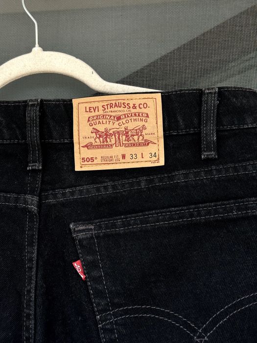 Мъжки дънки LEVI'S / 505 Regular Fit Straight Leg (Made in USA) - размер W33 / L34, Отлично състояние
