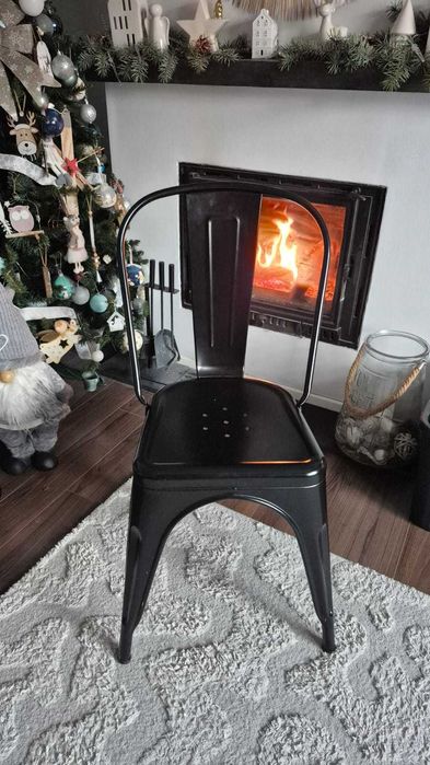Scaun metal negru