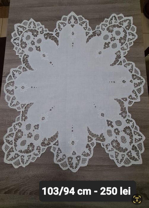 Broderie spartă realizată în gherghef