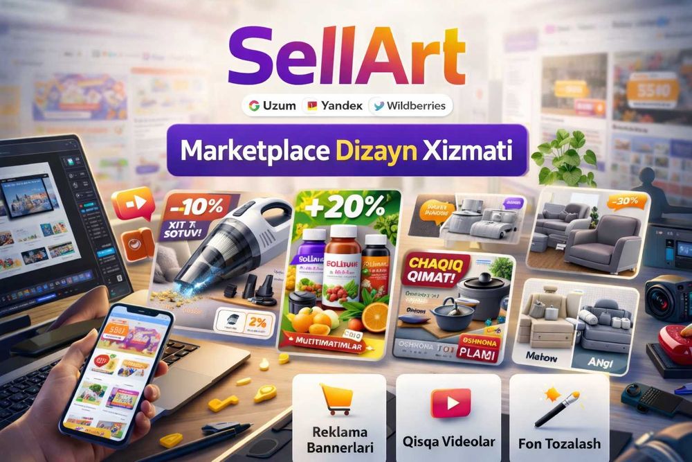 Marketplace sotuvchilari uchun dizayn xizmati. INFOGRAFIK