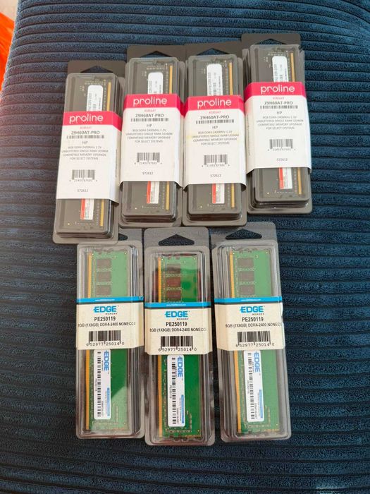 Memorii RAM 8GB DDR4 2400MHz - Lot 7 bucăți (Proline HP + EDGE Memory)